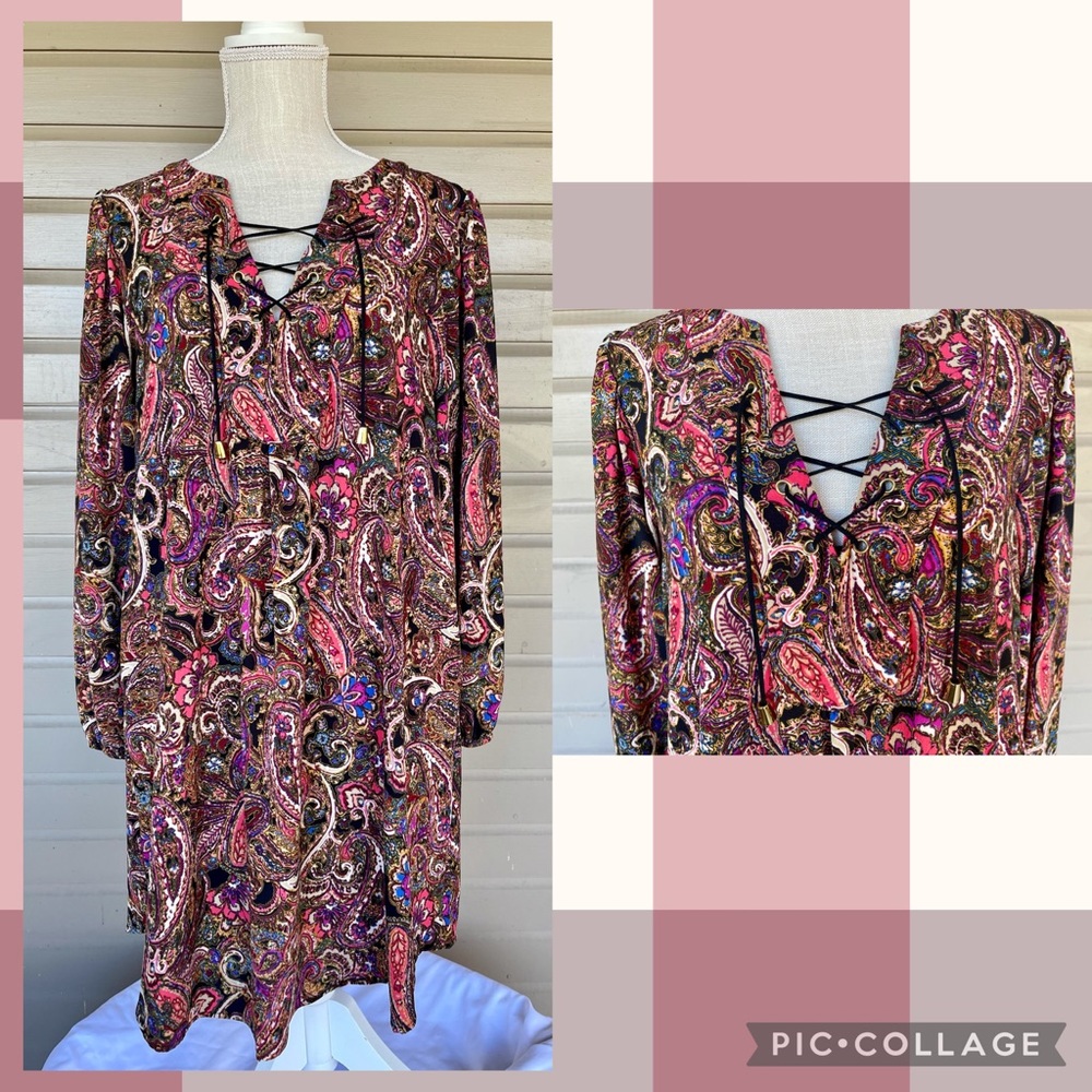 Pretty Tie-Front Boho Style Dress in Rich Colors